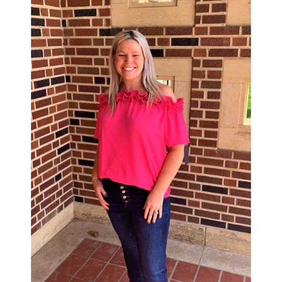 NWT Vine & Love Ruffle Off The Shoulder Blouse Sz S/M - 1-2 DAY SHIP TIME - Picture 2 of 2